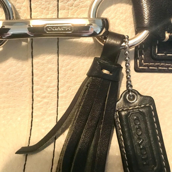 Coach White Leather Hamptons Braided Satchel - Picture 5 of 6